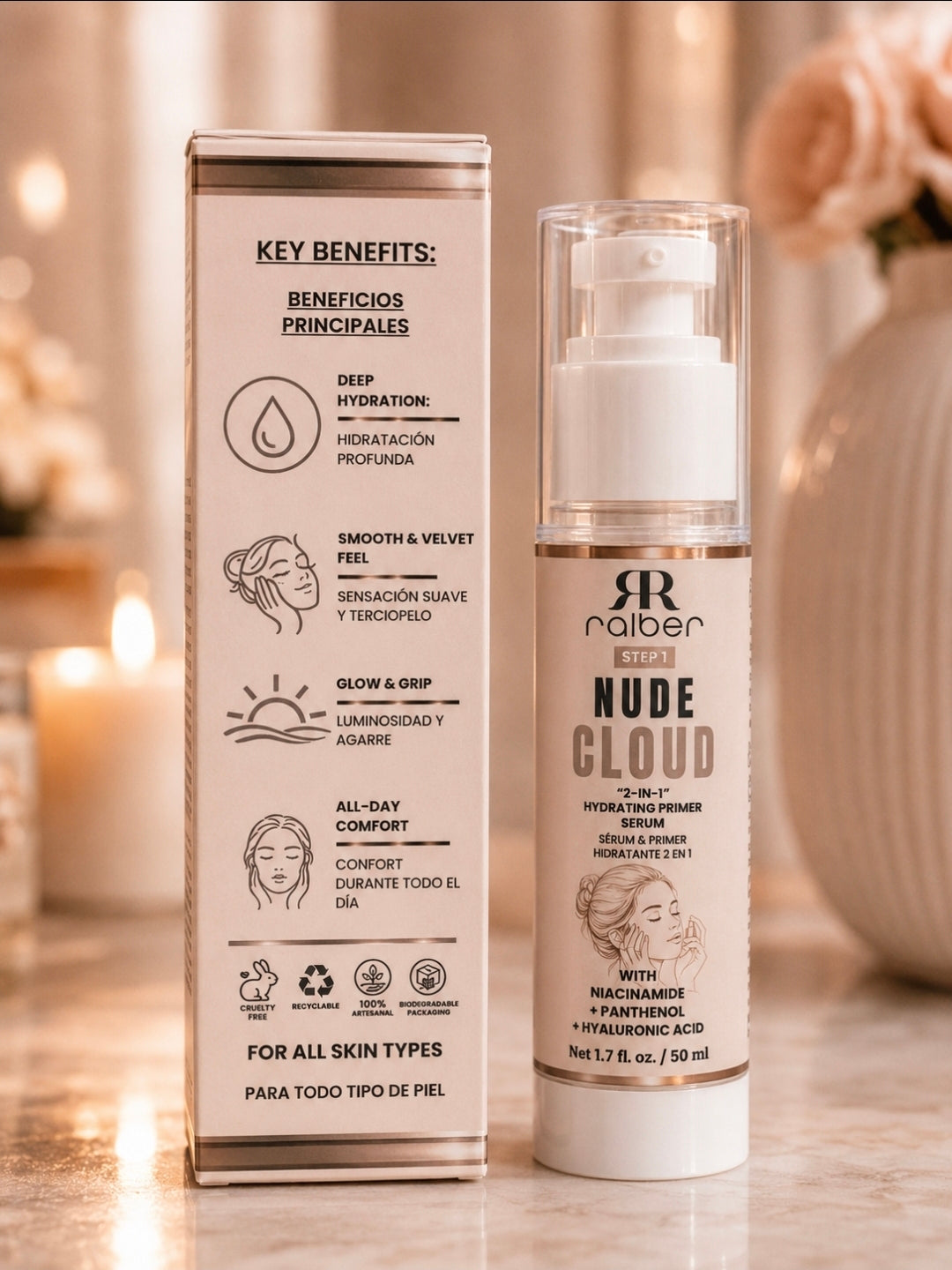 Ralber NUDE CLOUD – 2-in-1 Hydrating Primer & Serum | 50 ml