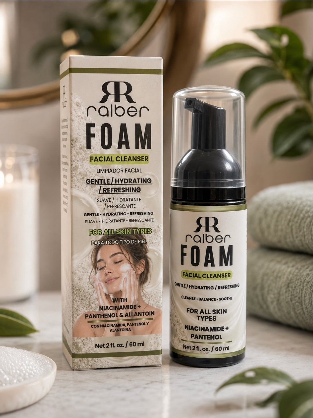 Ralber FOAM Facial Cleanser – Limpiador Facial Suave e Hidratante 2 oz / 60 mL