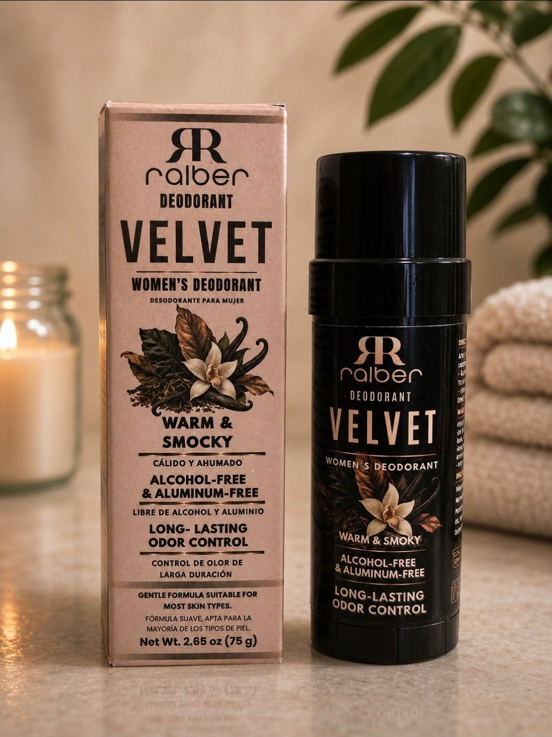Ralber Velvet — Women’s Deodorant | Warm & Smok, Alcohol-Free & Aluminum-Free