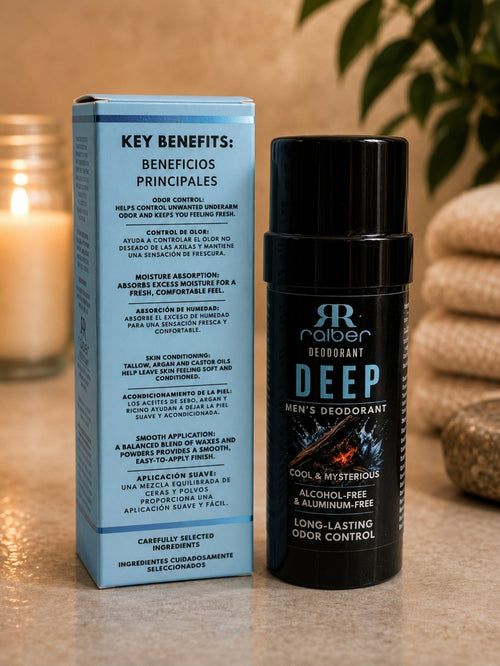 DEEP MEN’S DEODORANT
COOL & MYSTERIOUS
ALCOHOL-FREE & ALUMINUM-FREE