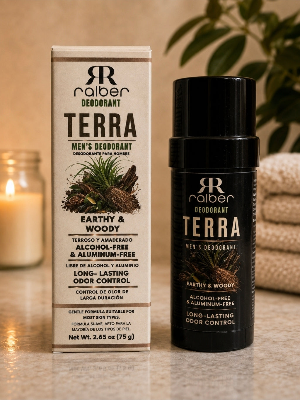 TERRA MEN’S DEODORANT
Earthy & Woody ALCOHOL-FREE & ALUMINUM-FREE