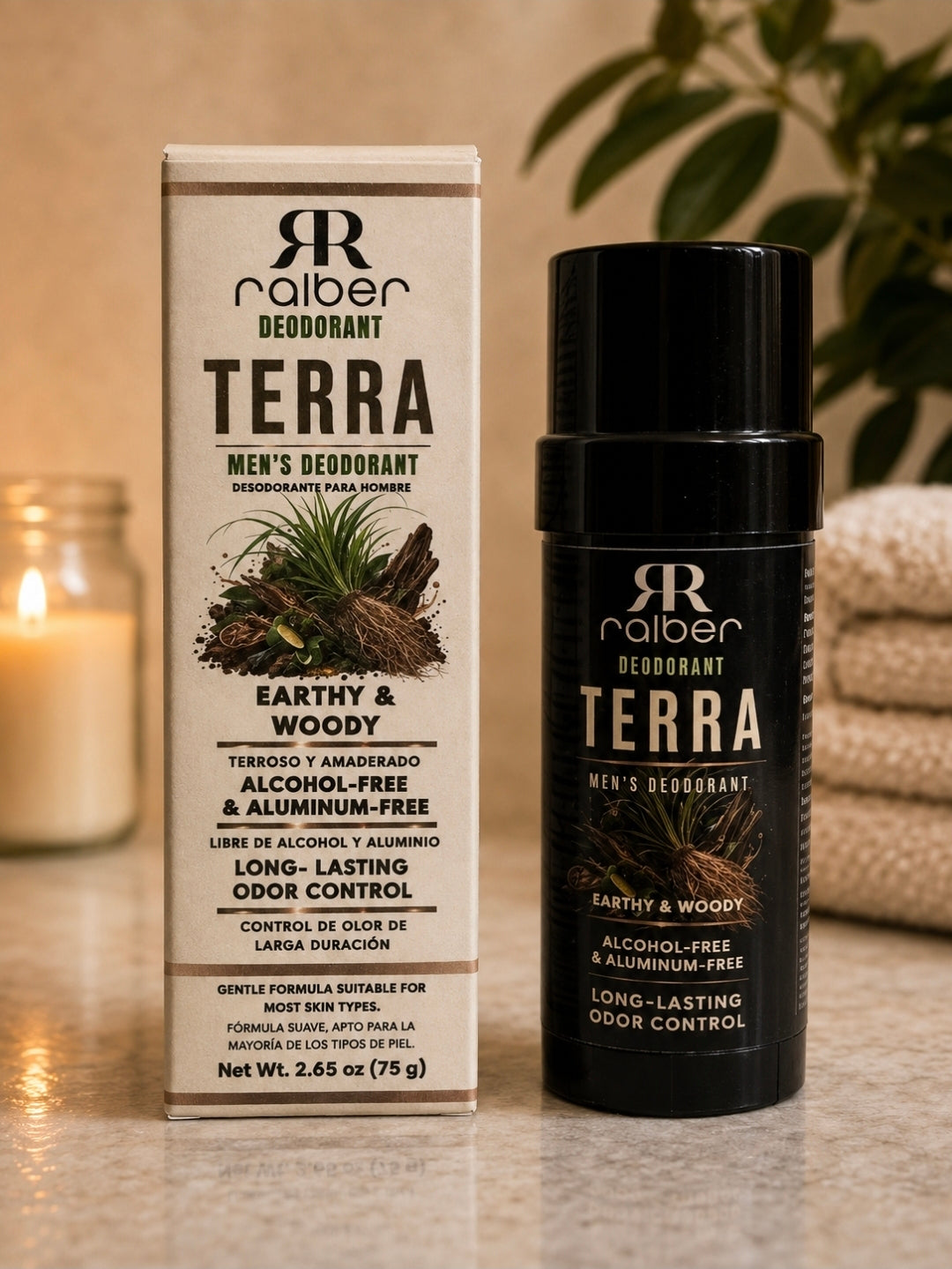 TERRA MEN’S DEODORANT
Earthy & Woody ALCOHOL-FREE & ALUMINUM-FREE