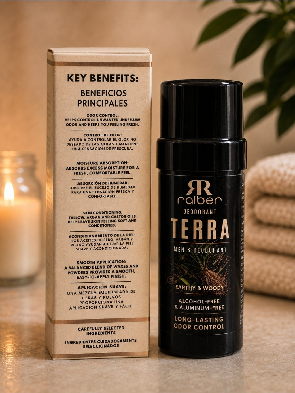 TERRA MEN’S DEODORANT
Earthy & Woody ALCOHOL-FREE & ALUMINUM-FREE