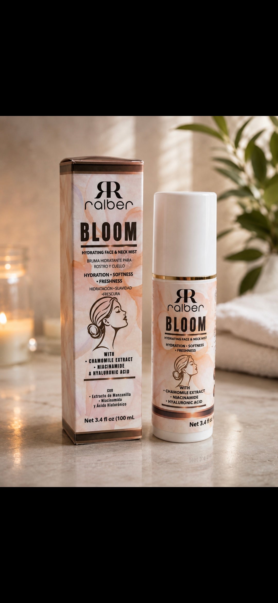 Ralber Bloom Hydrating Face & Neck Mist – 3.4 fl oz (100 mL)
