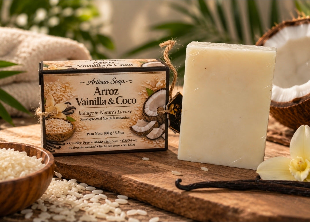 Ralber Rice, Vanilla & Coconut Artisan Soap – 3.5 oz (100 g)