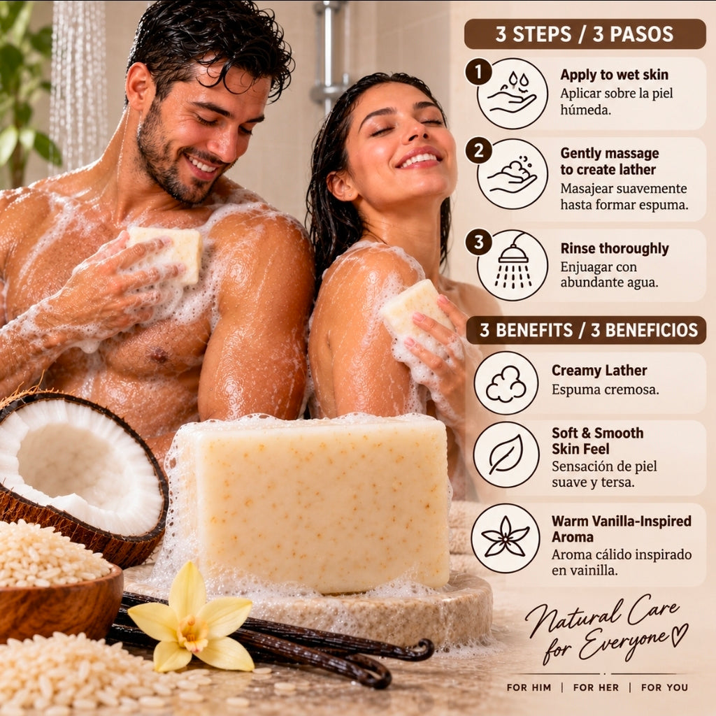 Ralber Rice, Vanilla & Coconut Artisan Soap – 3.5 oz (100 g)