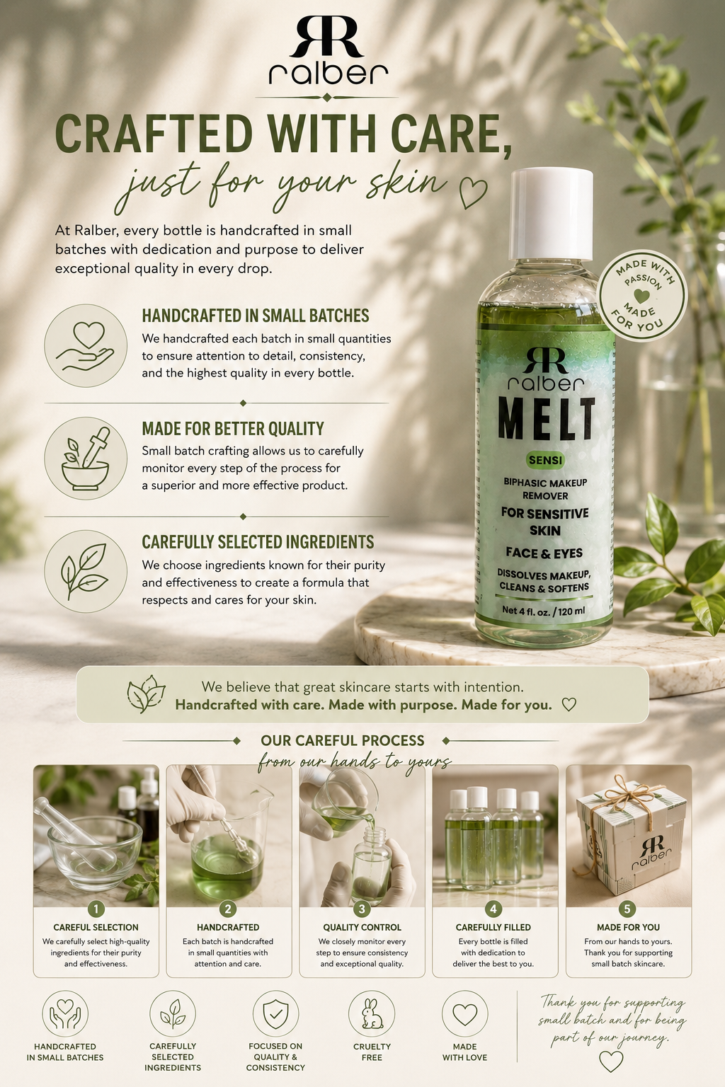 Ralber MELT SENSI –  Bi-Phase Makeup Remover for Face & Eyes