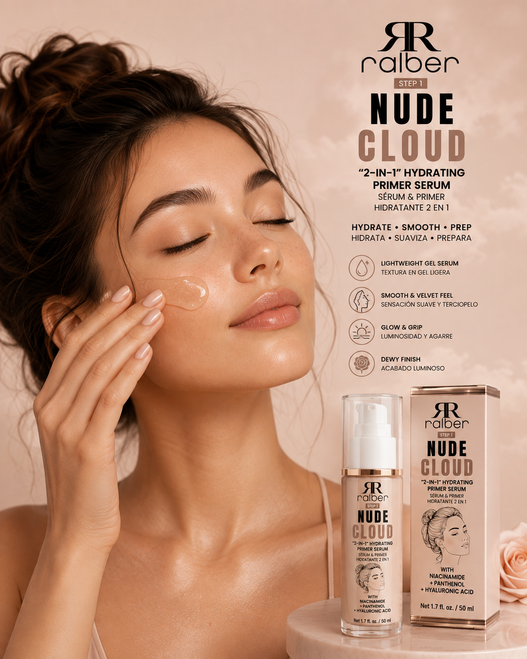 Ralber NUDE CLOUD – 2-in-1 Hydrating Primer & Serum | 50 ml