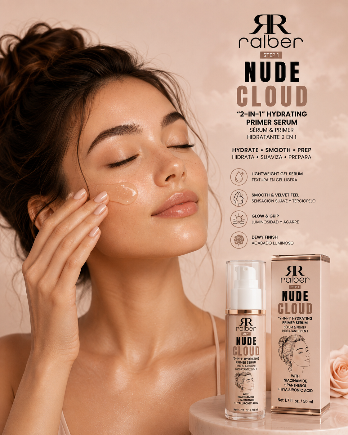 Ralber NUDE CLOUD – 2-in-1 Hydrating Primer & Serum | 50 ml
