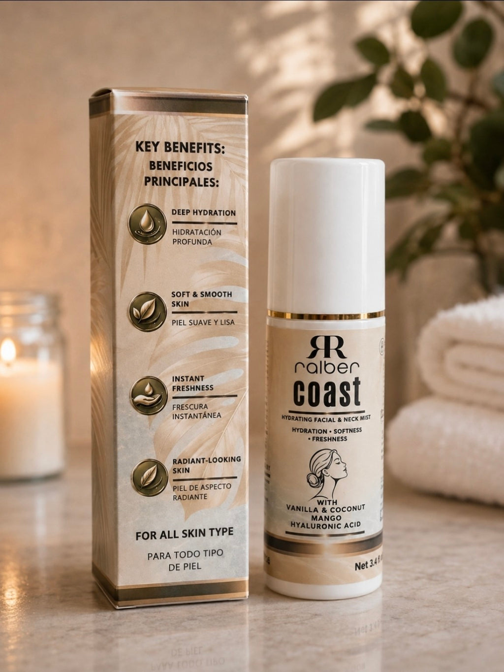 Ralber Coast – Hydrating Face & Neck Mist with Hyaluronic Acid