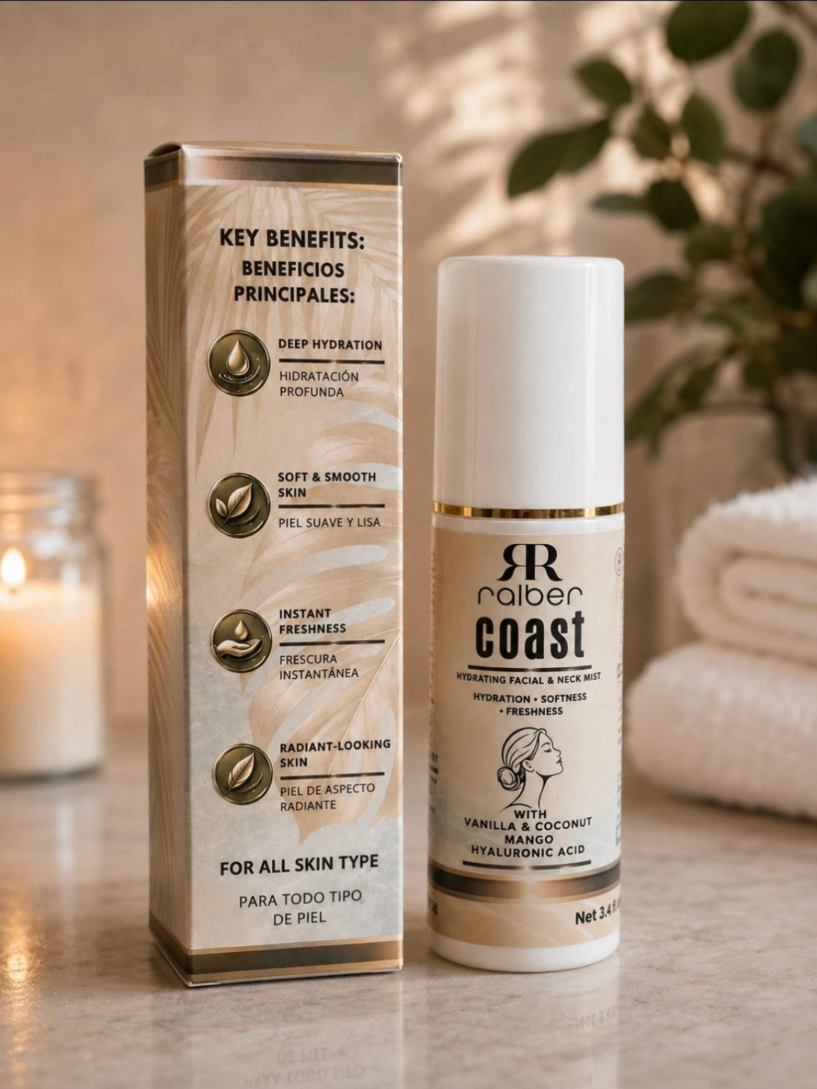 Ralber Coast – Hydrating Face & Neck Mist with Hyaluronic Acid