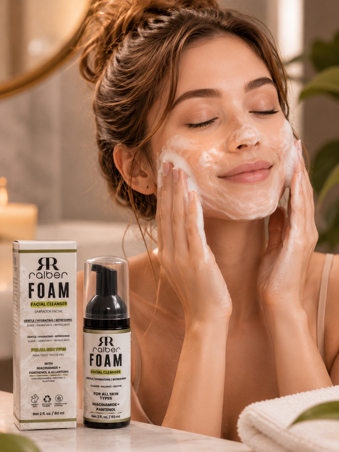 Ralber FOAM Facial Cleanser – Limpiador Facial Suave e Hidratante 2 oz / 60 mL