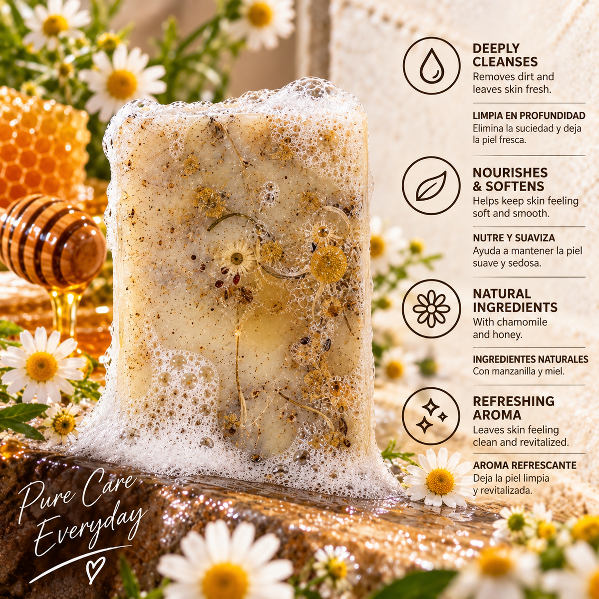 Ralber Chamomile & Honey Artisan Soap — 3.5 oz (100 g)