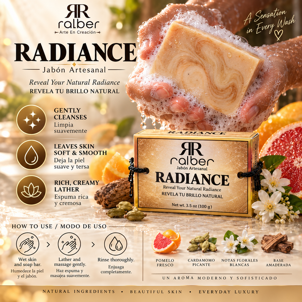 Ralber Radiance – Artisan Soap | Grapefruit, Cardamom & White Florals | 3.5 oz (100 g)