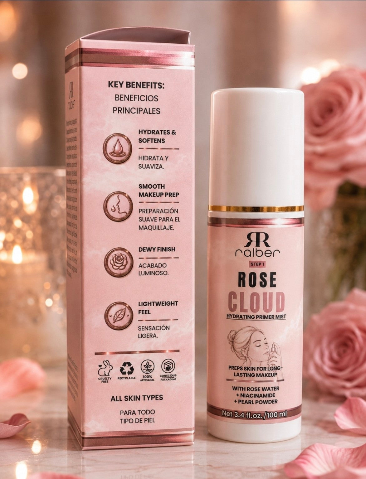 Ralber ROSE CLOUD Hydrating Primer Mist – 100 mL