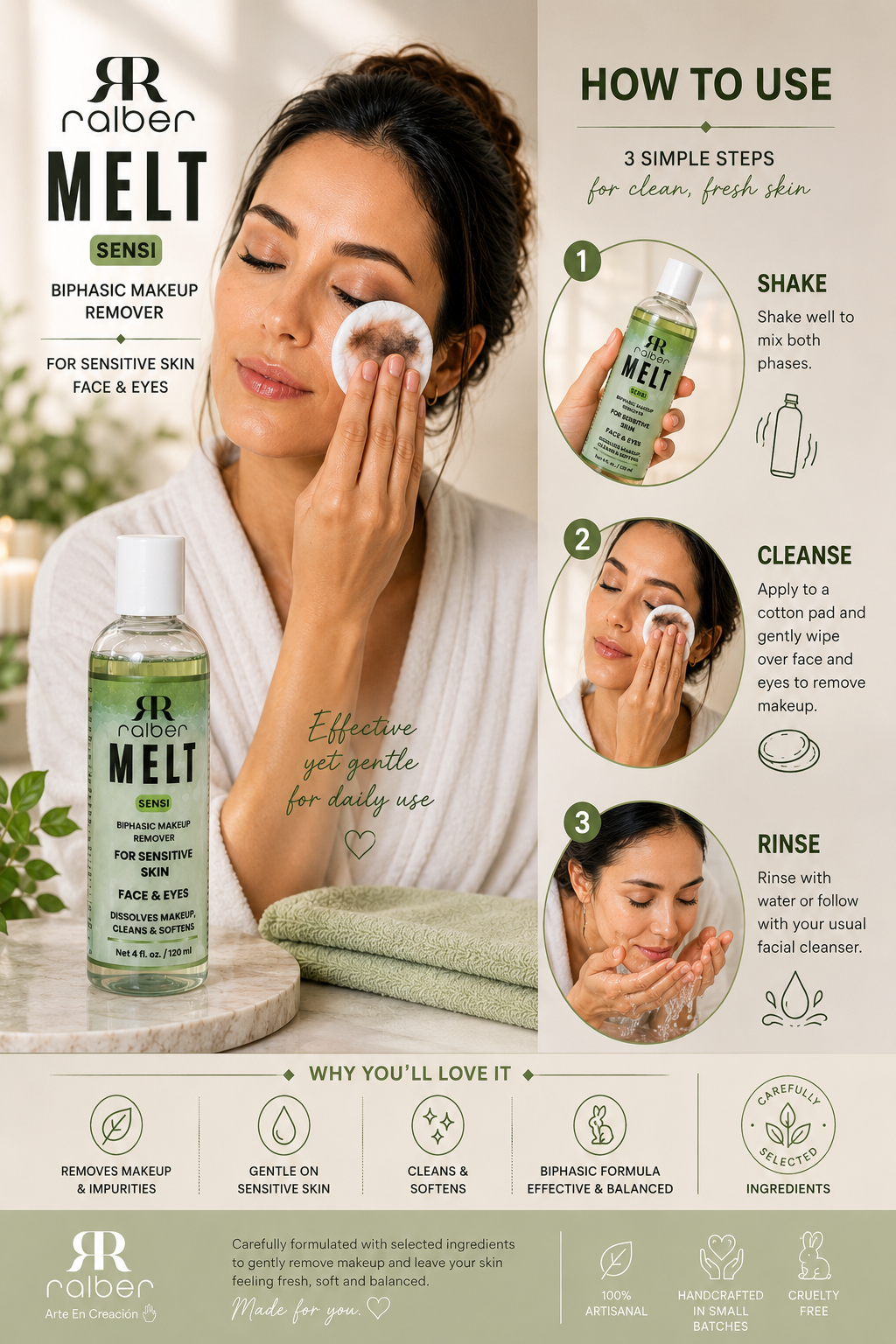 Ralber MELT SENSI –  Bi-Phase Makeup Remover for Face & Eyes