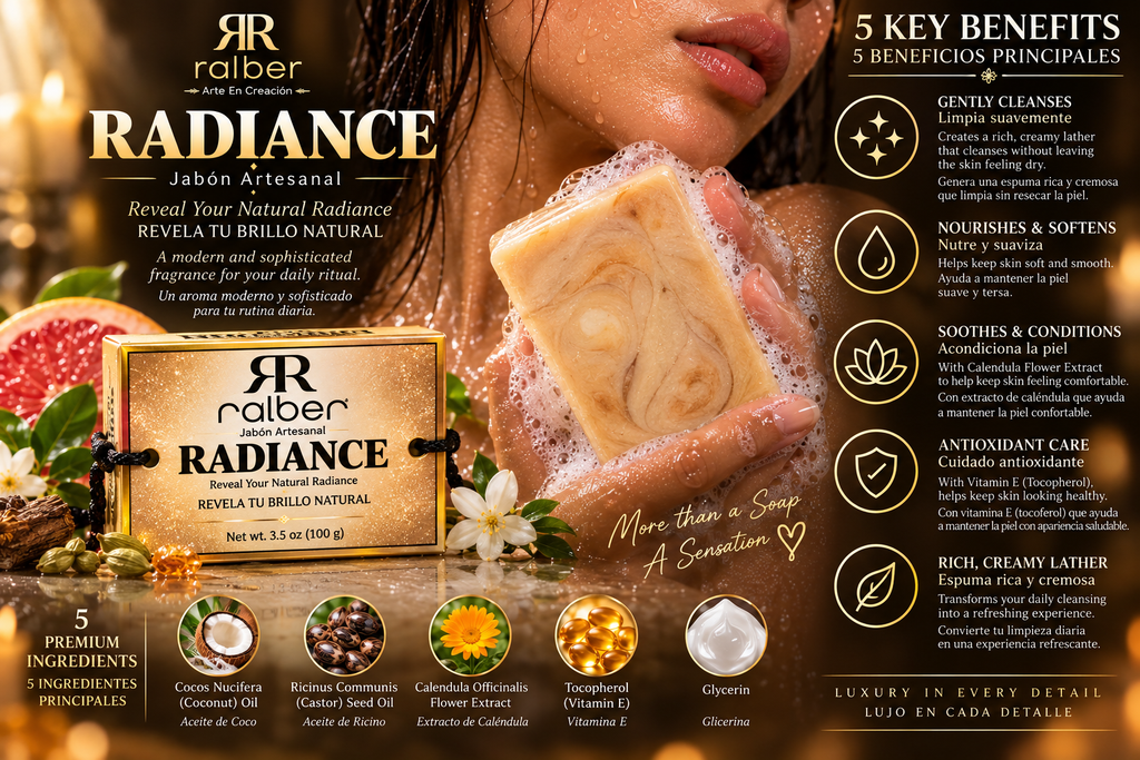 Ralber Radiance – Artisan Soap | Grapefruit, Cardamom & White Florals | 3.5 oz (100 g)
