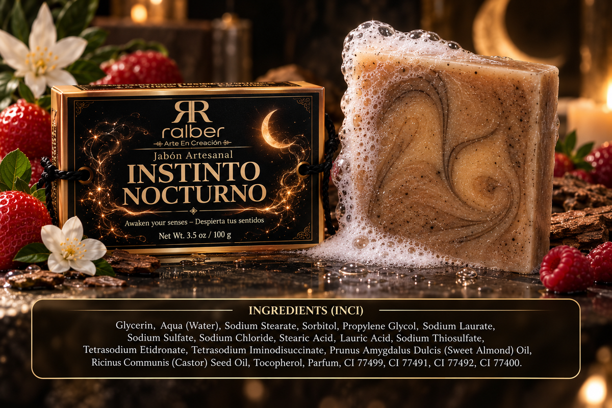 Ralber Instinto Nocturno – Artisan Soap | Strawberry, Raspberry & Jasmine | 3.5 oz