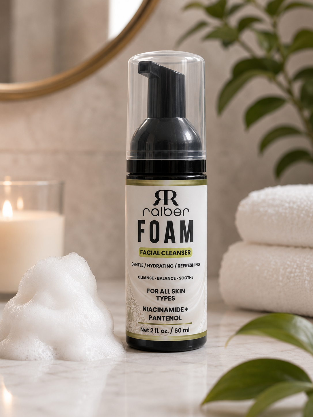 Ralber FOAM Facial Cleanser – Limpiador Facial Suave e Hidratante 2 oz / 60 mL