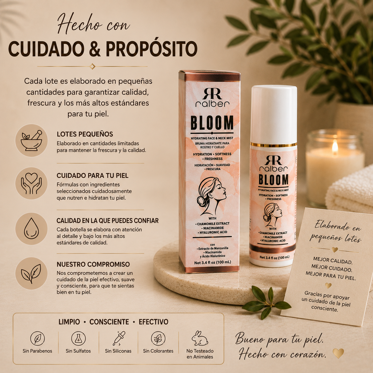 Ralber Bloom Hydrating Face & Neck Mist – 3.4 fl oz (100 mL)