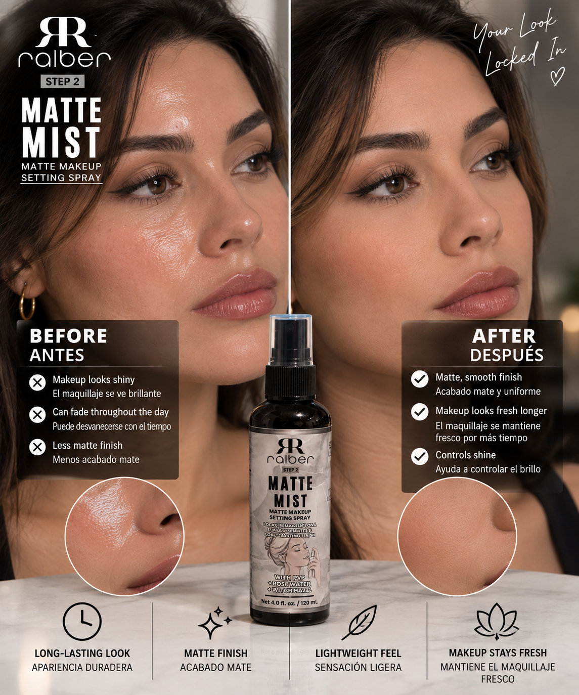 Ralber  Matte Mist — Matte Makeup Setting Spray, 4.0 fl oz / 120 mL