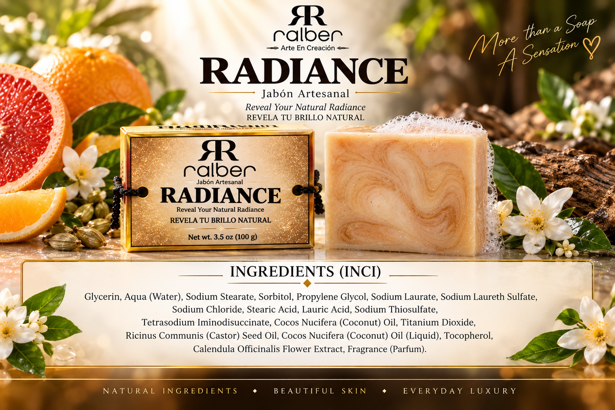 Ralber Radiance – Artisan Soap | Grapefruit, Cardamom & White Florals | 3.5 oz (100 g)