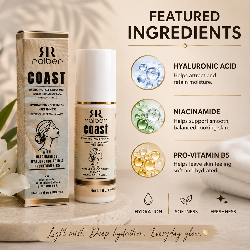 Ralber Coast – Hydrating Face & Neck Mist with Hyaluronic Acid