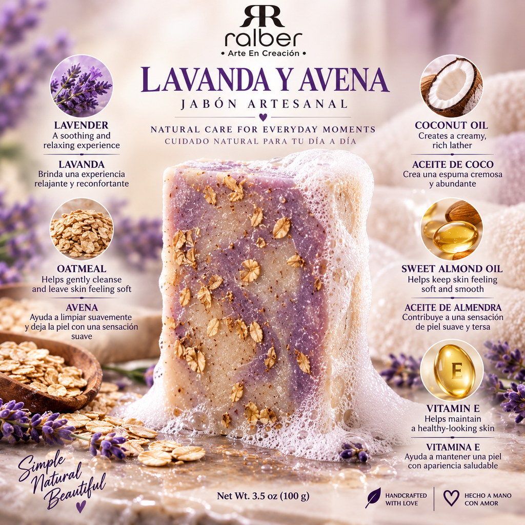 Ralber Lavender & Oatmeal Artisan Soap – 3.5 oz (100 g)