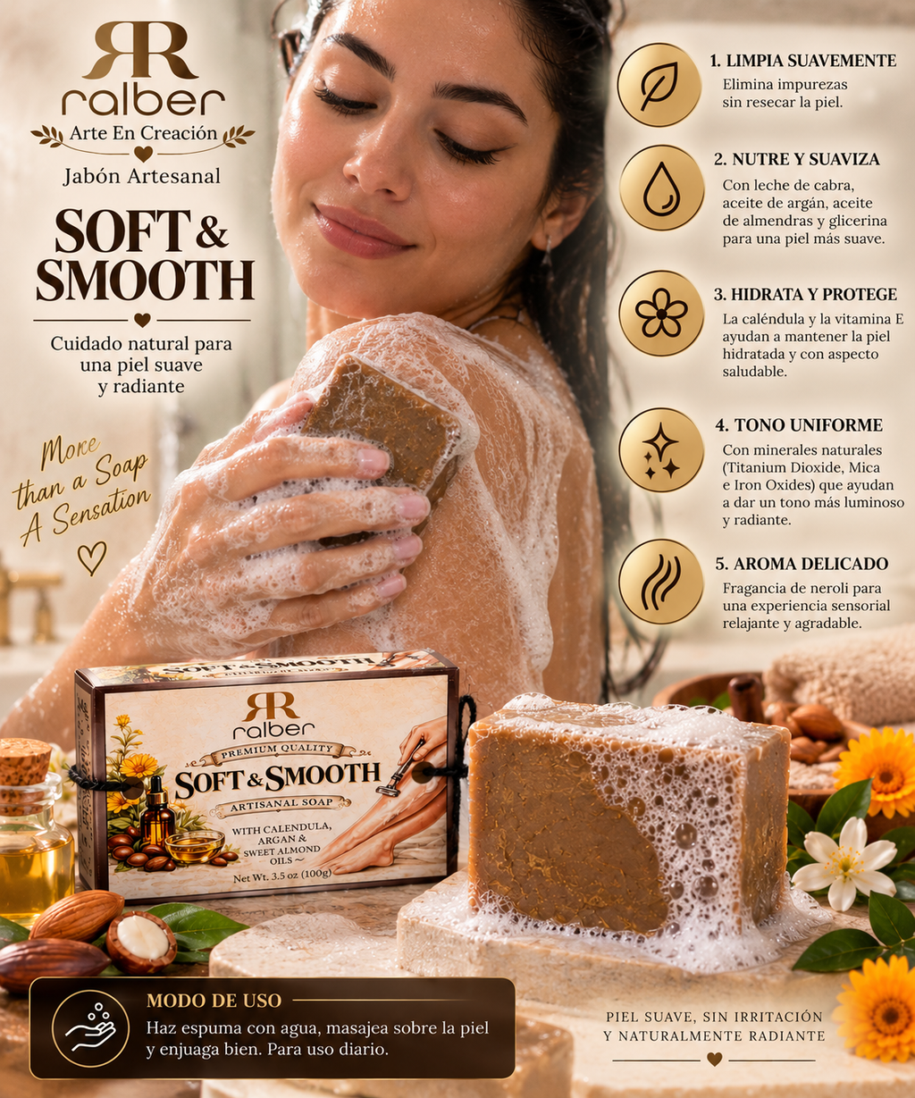 Ralber Soft & Smooth – Artisan Soap | Calendula & Argan | 3.5 oz (100 g)