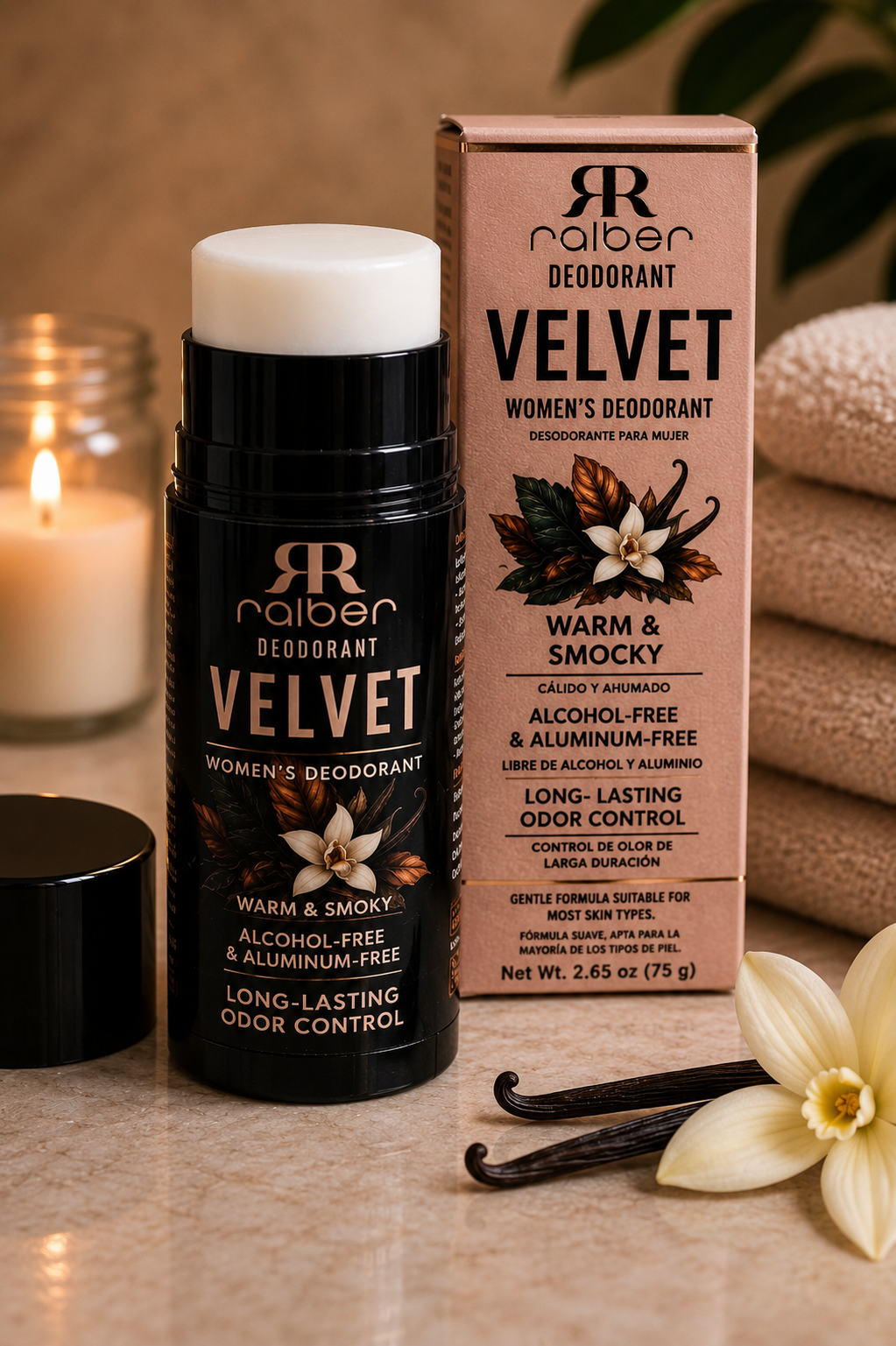 Ralber Velvet — Women’s Deodorant | Warm & Smok, Alcohol-Free & Aluminum-Free