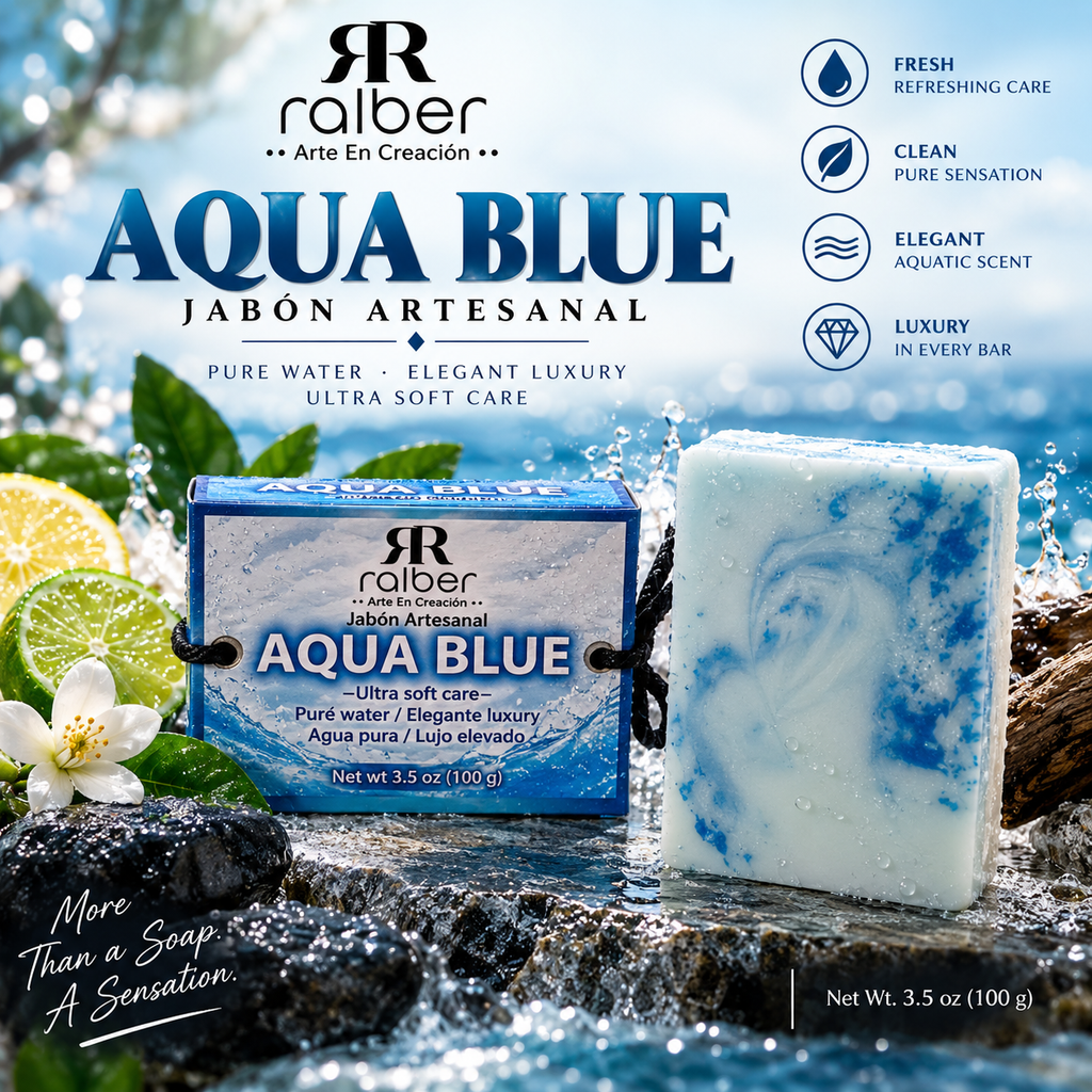 Ralber Aqua Blue Artisan Soap
Net Wt. 3.5 oz (100 g)