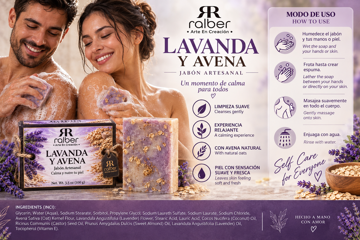 Ralber Lavender & Oatmeal Artisan Soap – 3.5 oz (100 g)