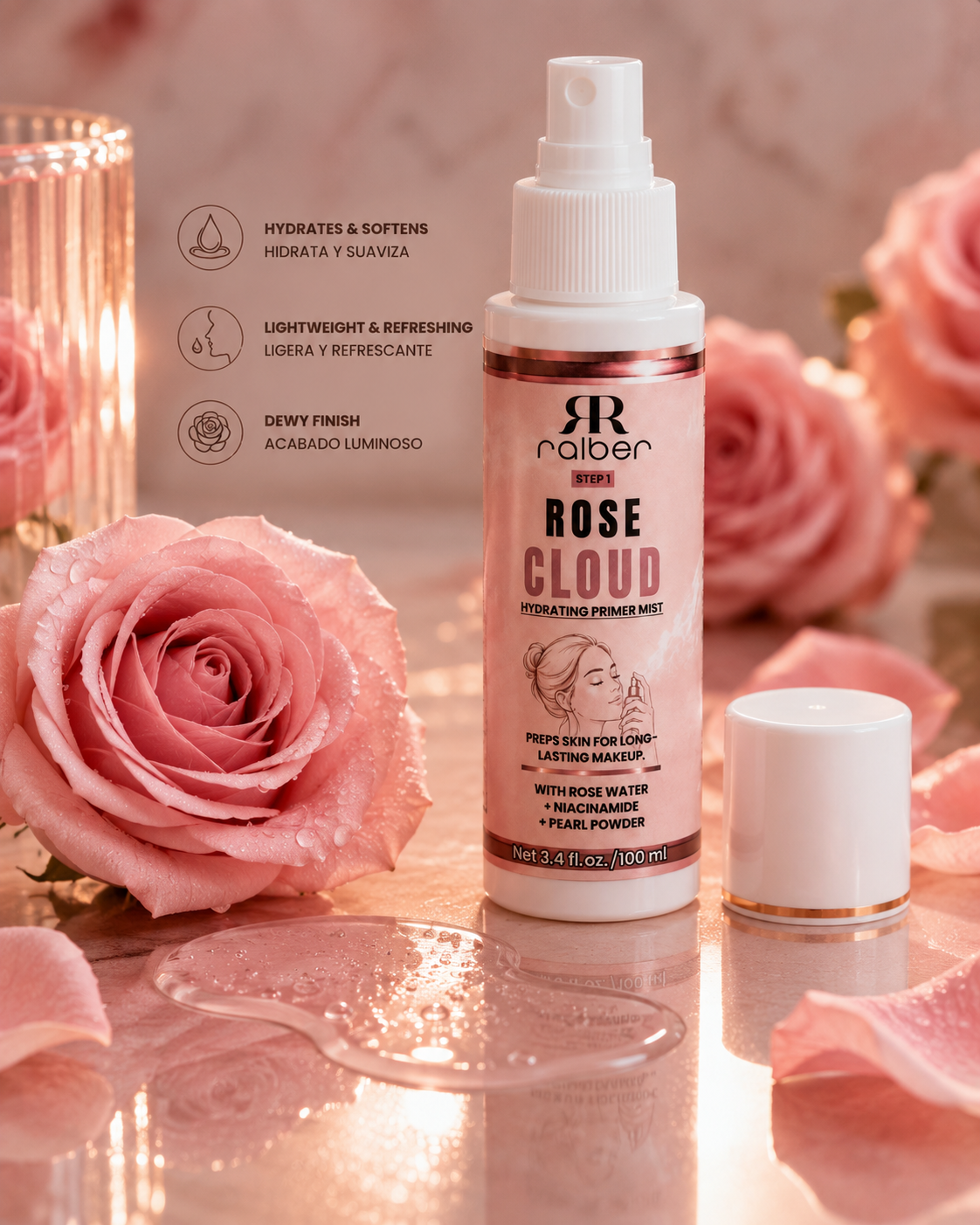 Ralber ROSE CLOUD Hydrating Primer Mist – 100 mL