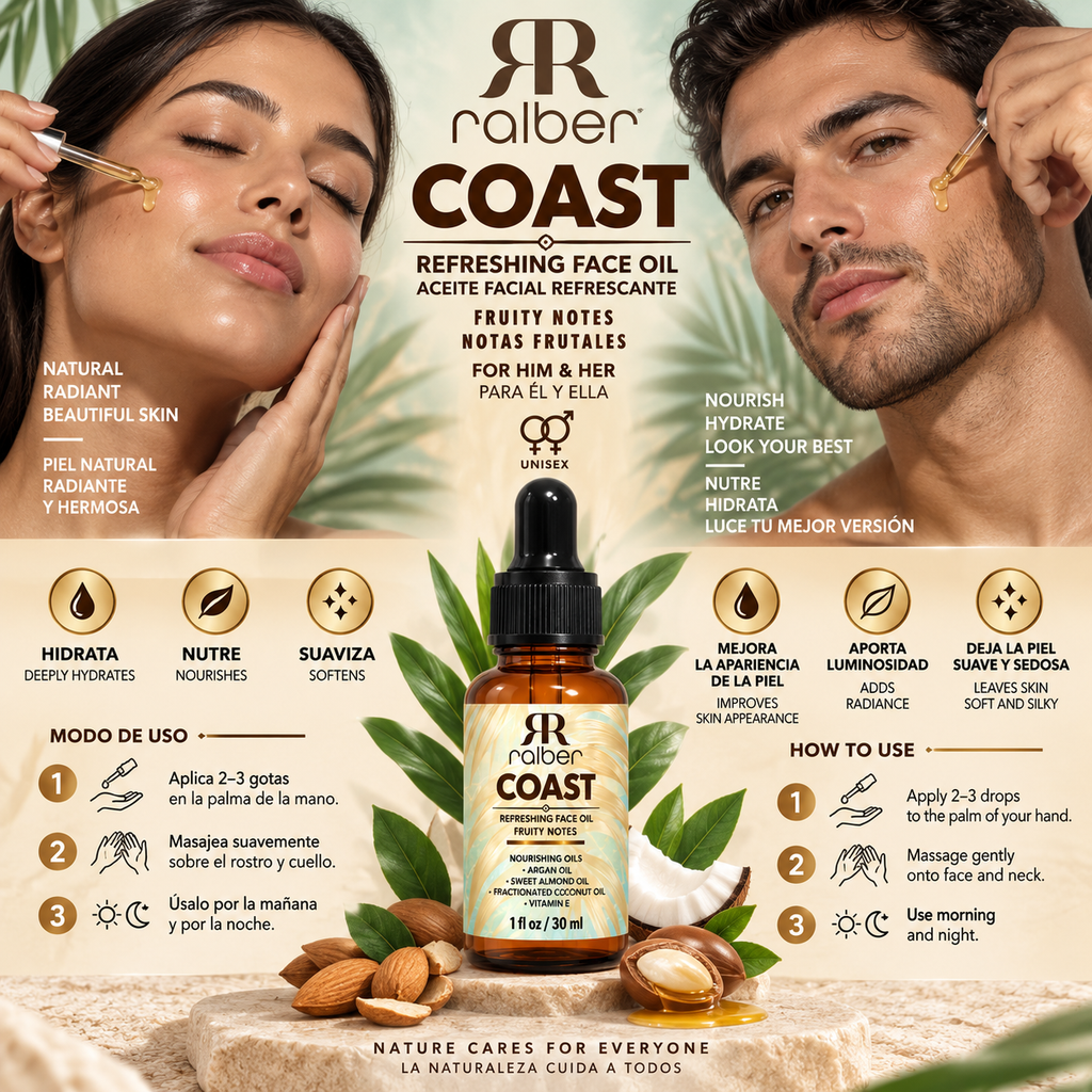 Ralber COAST – Refreshing Face Oil | Fruity Notes | 1 fl oz (30 ml)