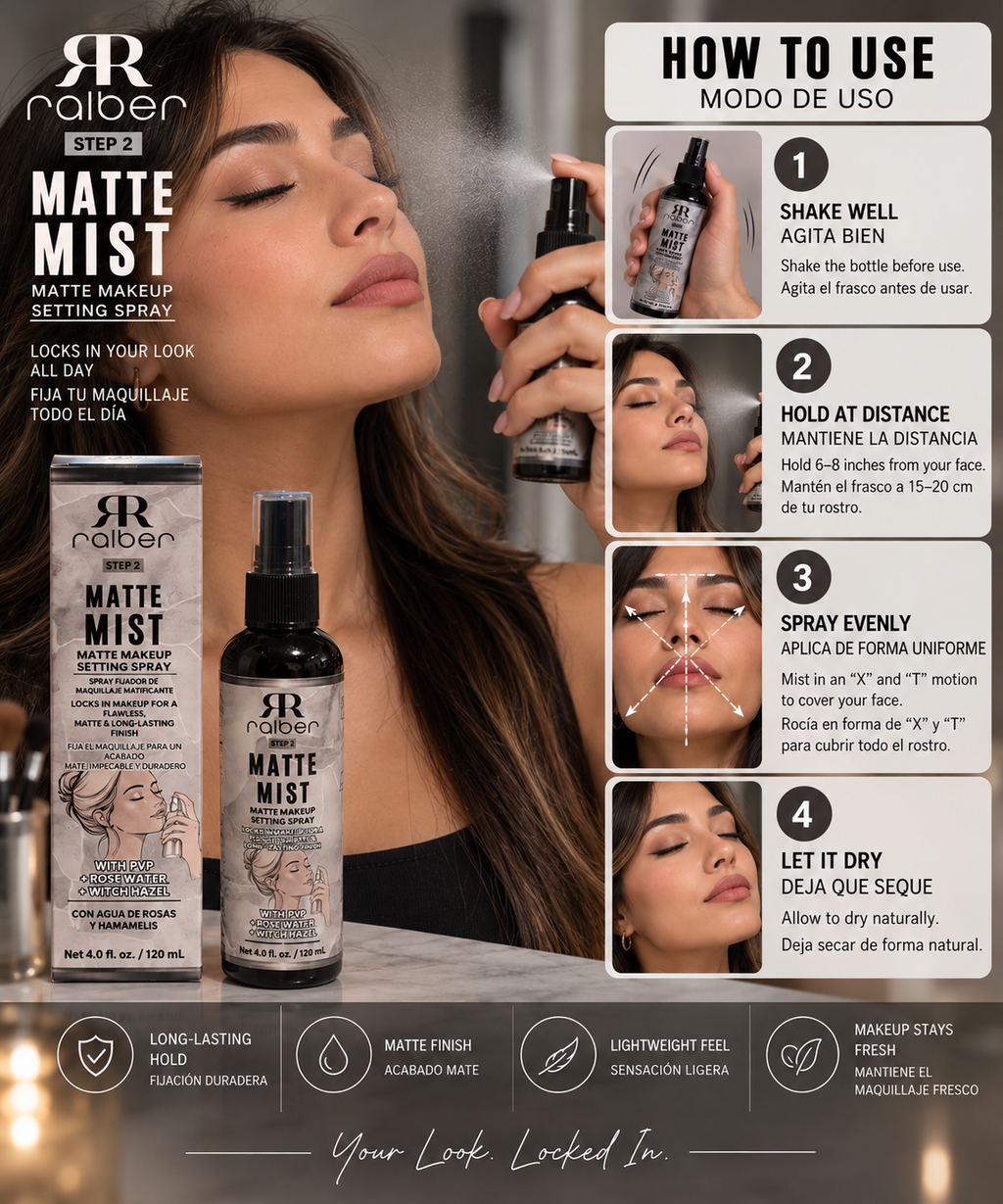Ralber  Matte Mist — Matte Makeup Setting Spray, 4.0 fl oz / 120 mL