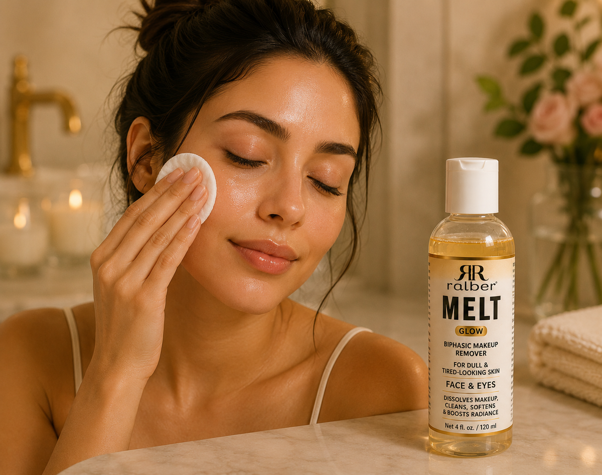 Ralber MELT GLOW – Biphasic Makeup Remover for Face & Eyes, 4 fl oz / 120 ml