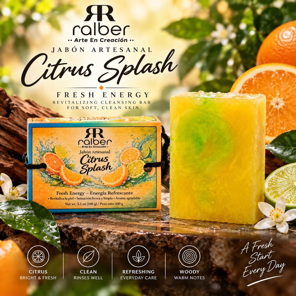 Ralber Citrus Splash Artisan Soap
Net Wt. 3.5 oz (100 g)