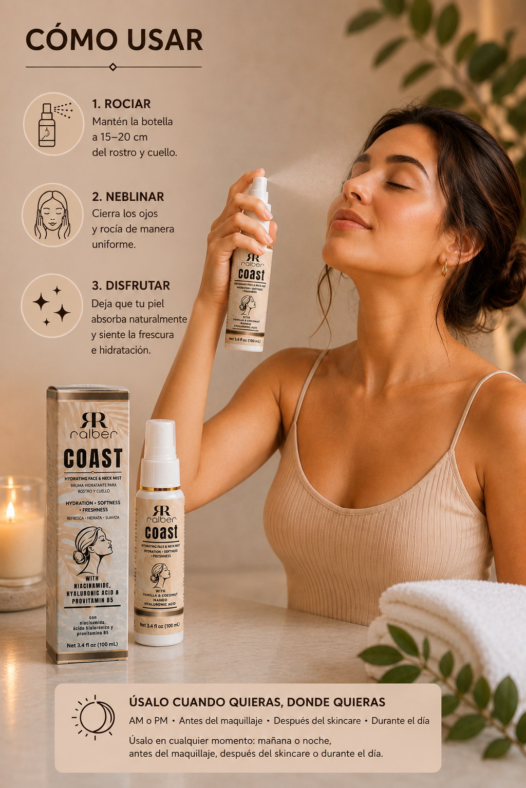 Ralber Coast – Hydrating Face & Neck Mist with Hyaluronic Acid