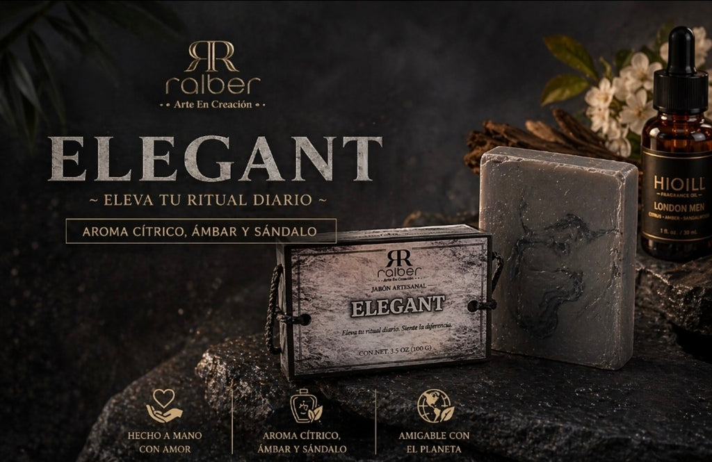 Ralber ELEGANT — Artisan Soap for Men |Citrus, Amber & Sandalwood | 3.5 oz (100 g)