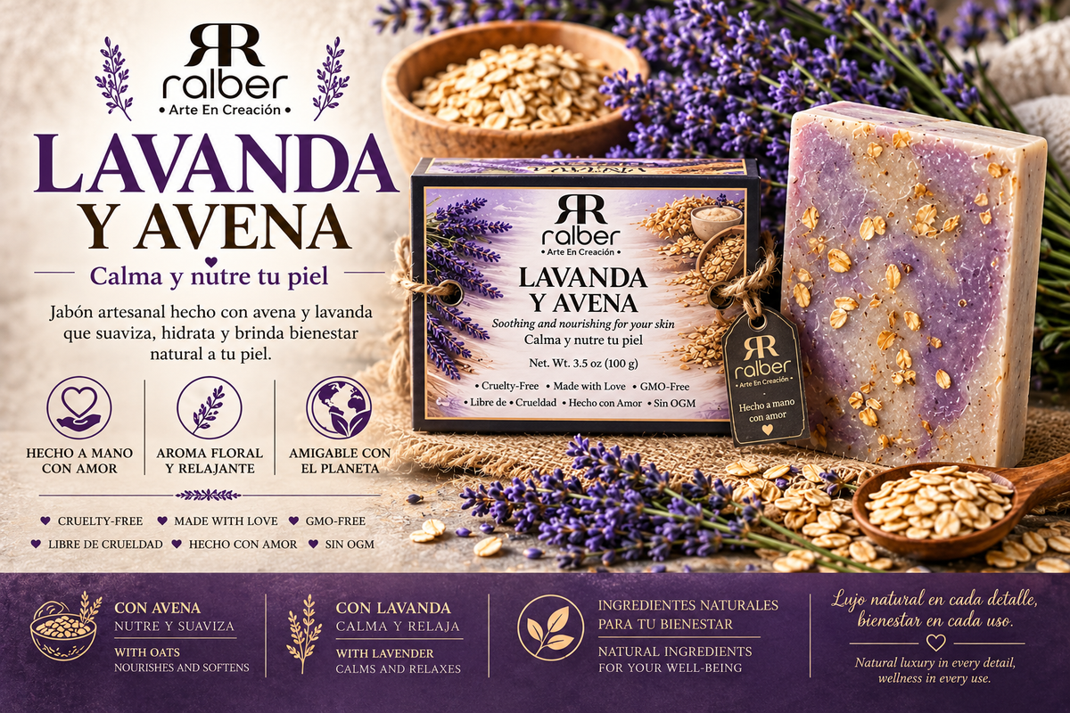Ralber Lavender & Oatmeal Artisan Soap – 3.5 oz (100 g)